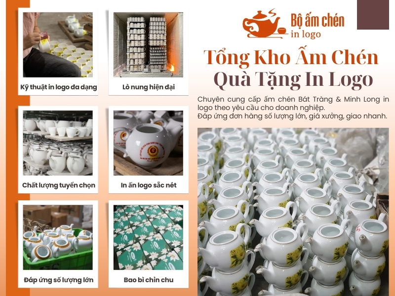 Tổng Kho Ấm Chén Quà Tặng chuyên cung cấp bộ ấm chén in logo số lượng lớn cho doanh nghiệp