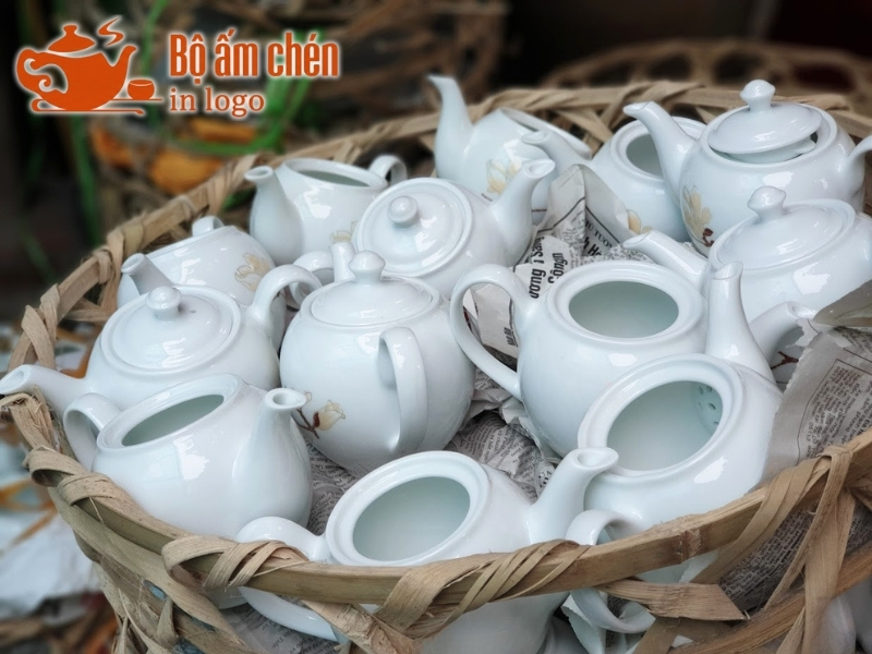 đơn hàng ấm chén in logo quà tặng doanh nghiệp số lượng lớn