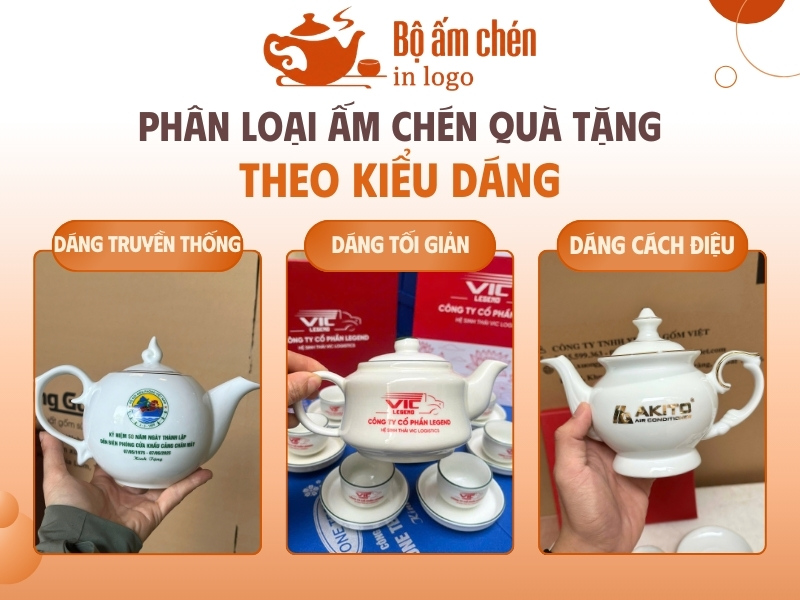 phân loại ấm chén quà tặng theo kiểu dáng