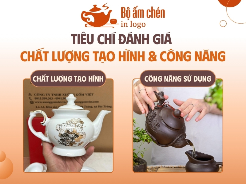 tiêu chí đánh giá chất lượng tạo hình và công năng của bộ ấm chén quà tặng