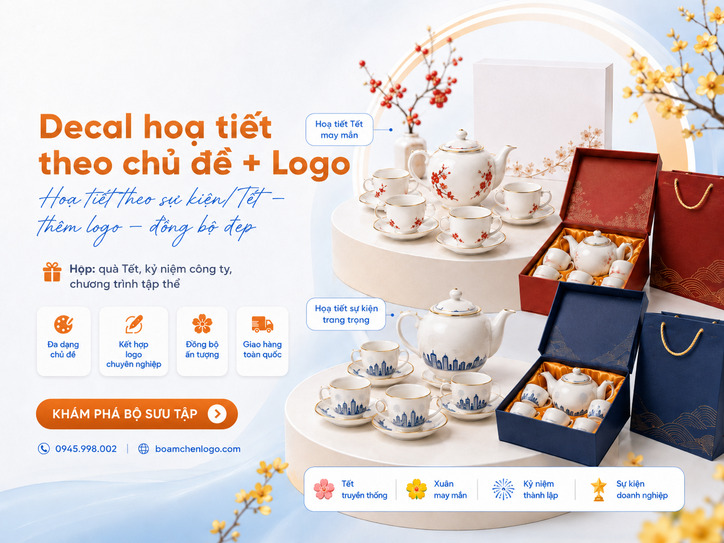 Decal hoạ tiết theo chủ đề logo